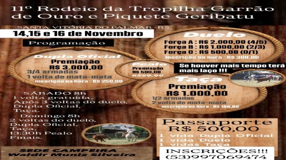 11º Rodeio da Tropilha Garrão de Ouro e Piquete Geribatu